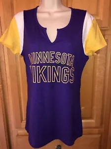 NWT NFL Team Apparel MINNESOTA VIKINGS Womens SS Tri Color Shirt, MEDIUM - Picture 1 of 3