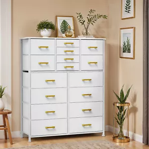 Chest of 16 White Drawers Dresser Tall Tower Bedroom Organizer Closet Cabinet - Picture 1 of 9