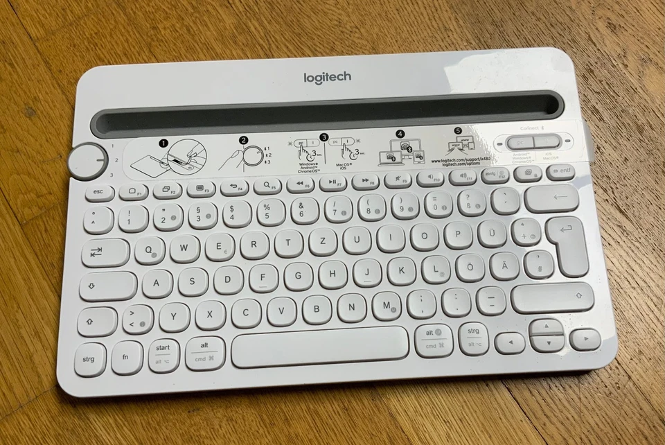 Logitech K480 For Mac Kabellose Bluetooth-Tastatur Weiß - QWERTZ DE (920-006351) - Bild 1 von 1