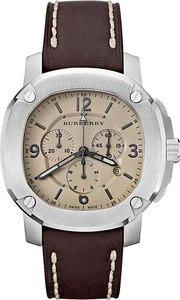 Burberry Beige Stainless Steel Calf Leather The Britain BBY1101 Men's Wristwatch - Picture 1 of 3
