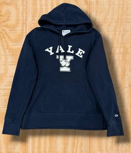 VINTAGE CHAMPION YALE UNIVERSITY BULLDOGS WOMENS MEDIUM HOODIE SWEAT SHIRT - Picture 1 of 14