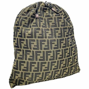 ■Authentic Fendi pouch Zucca drawstring pouch nylon canvas khaki black FENDI FF - Picture 1 of 7