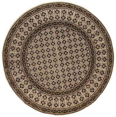 Mantel redondo de algodón con estampado de bloques marroquí 70" azul Foto 1 de 2