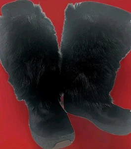 Women's Oscar Sport Black Goat Fur Winter Boots size EUR 36 - Picture 1 of 6