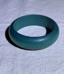 vintage wooden boho Style bracelet green - Picture 1 of 4