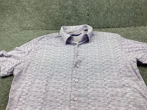 Stone Rose Shirt Mens X-Large Pink Geometric Button Down Short Sleeve - Picture 1 of 9