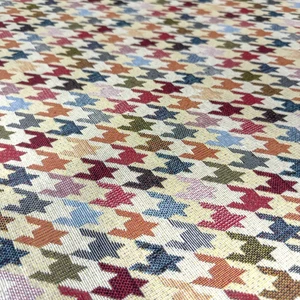 PATA DE GALLO Tapiz Tejido Algodón Tapicería Cojines Artesanía Cortinas - Imagen 1 de 2