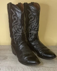 Dan Post Black Leather Milwaukee Western Cowboy Boots DP2110R Men's Size 10.5 D - Picture 1 of 15