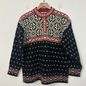 Maglione nordico vintage made in USA LL BEAN LANA norvegese Birdseye donna M - Foto 1 di 15