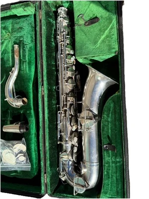 1934 Frank Holton C Melody Silver Saxophone Original Case w/Set of New Pads - Image 1 of 4