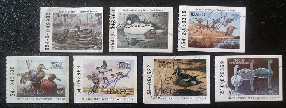 7 Idaho Waterfowl, Duck Hunting Stamps  Lot#83z - Image 1 of 1