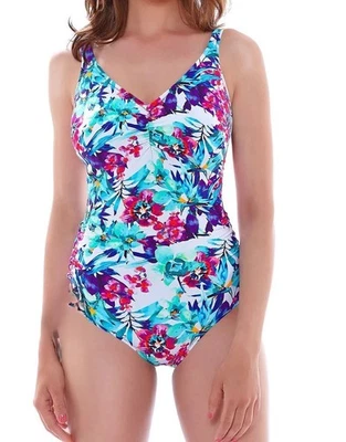 Fantasie Sardinia Swimsuit Size 42D 20 White Multi Floral Underwired Bra 6094 - Image 1 of 4