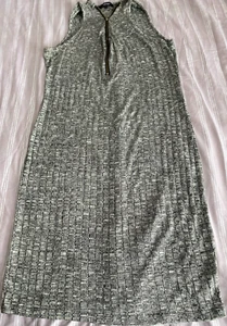 Womens Ambiance Grey Sleeveless Knitted Stretch Bodycon Dress - Size 12 - Picture 1 of 3