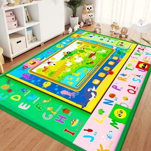 44x59 Large Baby Crawling Play Mat - Educational Tummy Time Foldable Non-Slip - Picture 1 of 10
