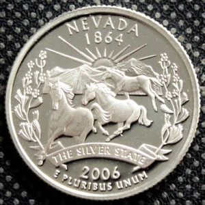 2006 S PROOF 90% SILVER NEVADA State Quarter 25c Coin BU San Francisco - Picture 1 of 2