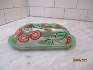 Older Fioriware & Jardinware Glass Lidded Butter Dish Made in Zanesville, OH USA - Picture 1 of 5