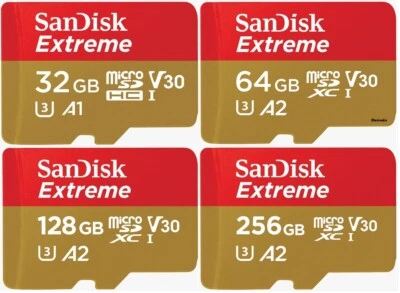 For Dash Cam SanDisk 32GB 64GB 128GB 256GB Extreme Micro SD U3 Class 10 Card - Image 1 of 4