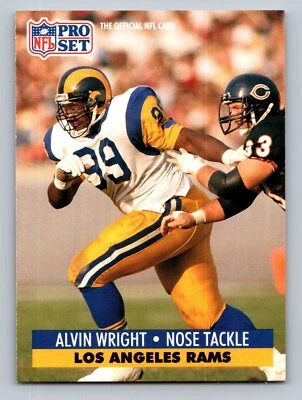 1991 Pro Set #206 Alvin Wright   Los Angeles Rams - Image 1 of 2