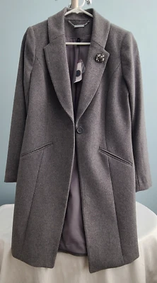 Nueva Gabardina Casa Blanca Mercado Negro Talla M Gris Perla Ahumada Lana Nueva con Etiquetas Foto 1 de 4