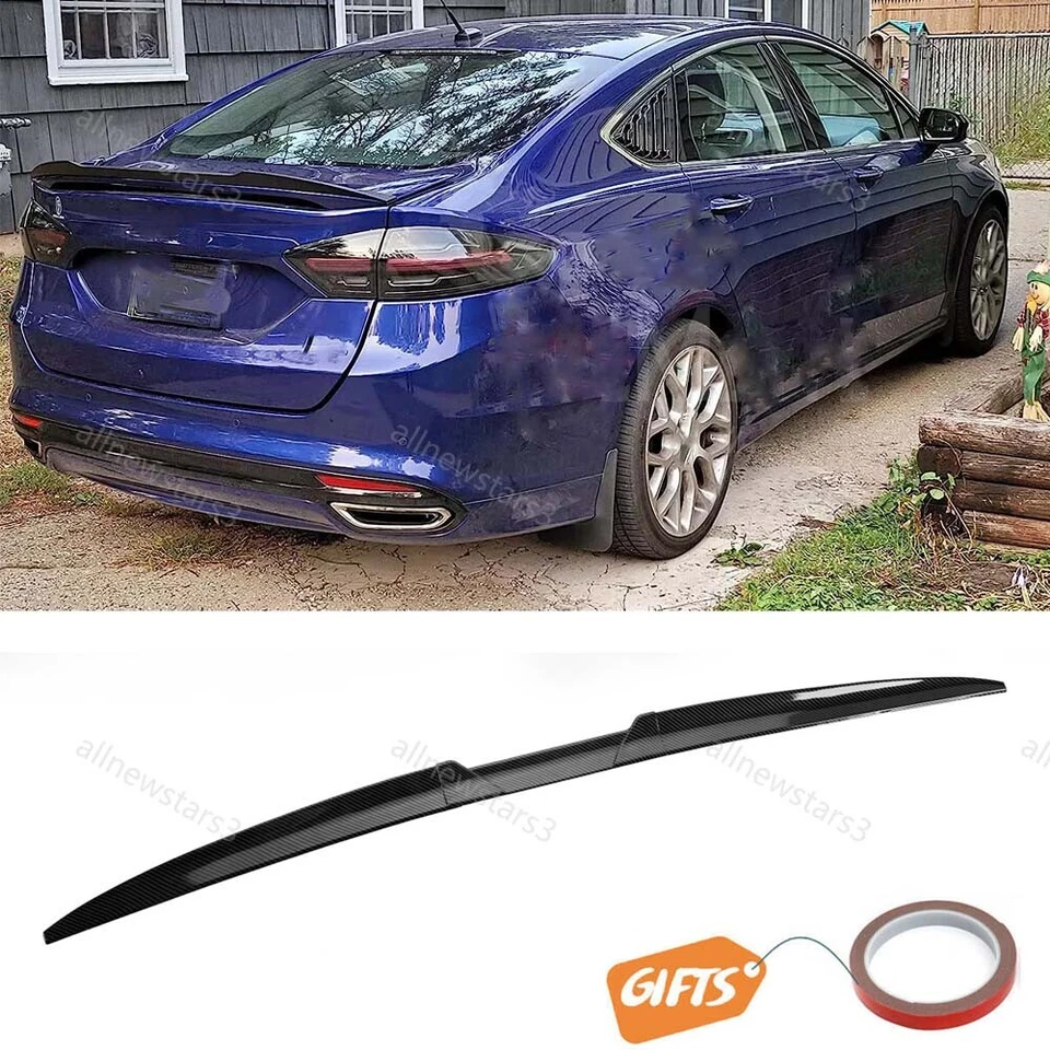 For Ford Fusion Mondeo 2013-2020 Rear Trunk Spoiler Lip Roof Tail Wing Carbon Foto 1 de 4