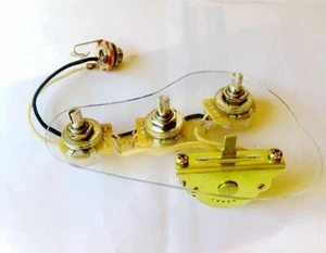 500K CTS Pot 3 Way Oak Grigsby Switch Harness Prewire for Strat style Guitar - Picture 1 of 3