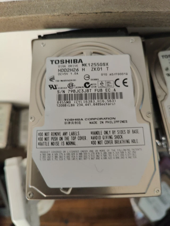 *Used* 10 120GB SATA desktop / laptop hard drive 2.5 inches Mixed Brand - Image 1 of 2