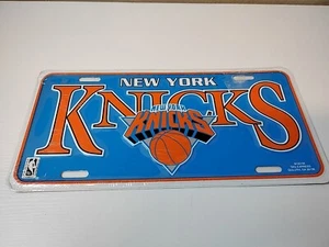 New York KNICKS Aluminum Novelty Car Truck License Plate New BLUE & ORANGE - Picture 1 of 5
