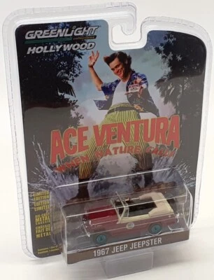 Greenlight 1/64 Scale 44880F - 1967 Jeep Jeepster - Chase Red - Image 1 of 2