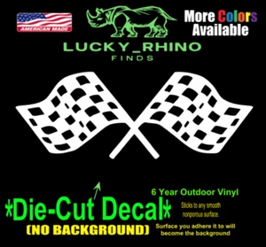 Banderas de carrera a cuadros cruzadas ventana de coche calcomanía de vinilo pegatina de parachoques - Imagen 1 de 3