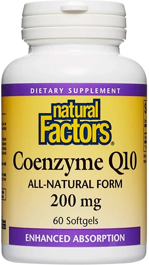 Natural Factors коэнзим Q10 200 мг 60 гелевых капсул - Изображение 1 из 1