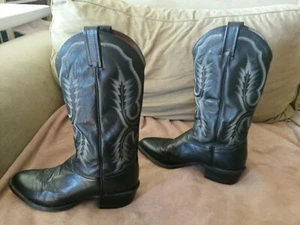 NearNu Tony Lama Black Cowboy Boots Rare White Label men's 8.5 El Paso TX, USA - Picture 1 of 7