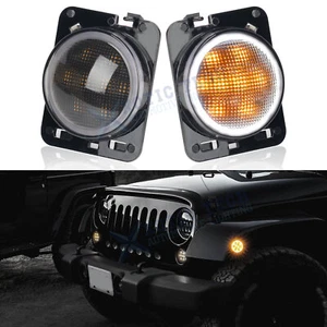 Side Marker Front Fender Turn Signal Parking Lights For Jeep Wrangler 2007-2018 - Picture 1 of 19