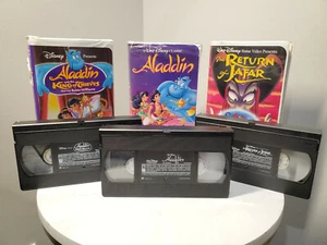 Aladdin Black Diamond #1662 Bundle w/ King of Thieves and Return of Jafar VHS - Picture 1 of 10