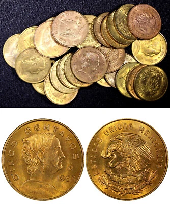 México 1954-1969 5 centavos aUNC/UNC KM# 426 SELECCIÓN ALEATORIA (1 moneda) (8) Foto 1 de 4