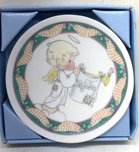 1993 Precious Moments mini plato adornos - concurso de Navidad para niños natividad - Imagen 1 de 2