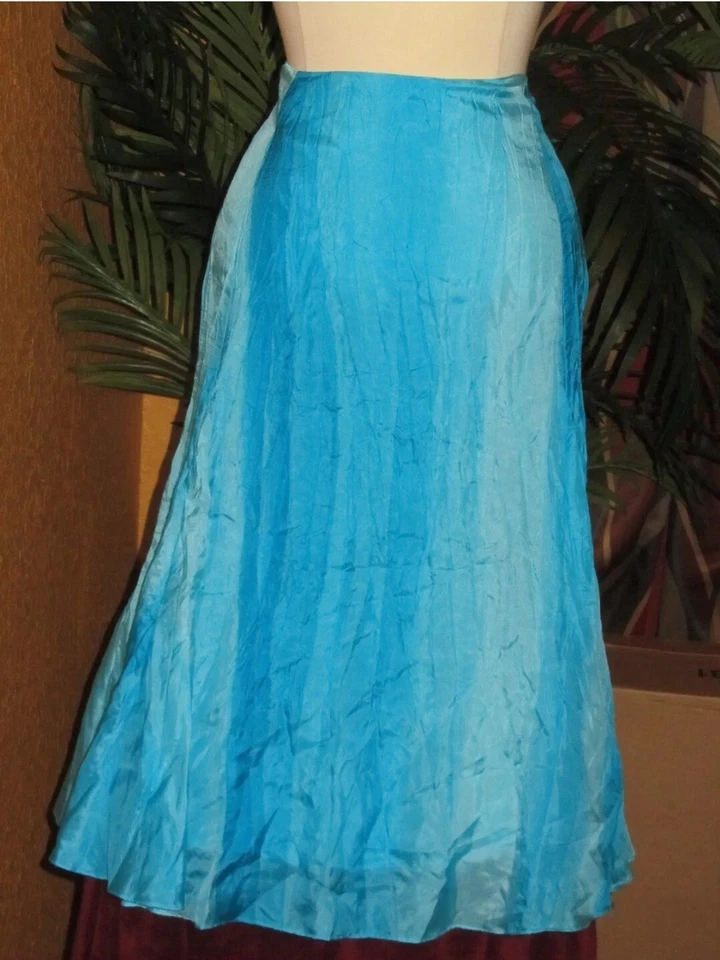 RALPH LAUREN NWT $169 20W turquoise blue silk women's skirt plus OM RIO SKIRT - Image 1 of 1