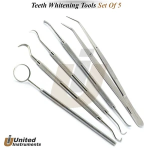 Teeth Whitening Kit Tooth Scraper Mirror Scaler Tartar Remover Dentits Tools Set - Picture 1 of 6