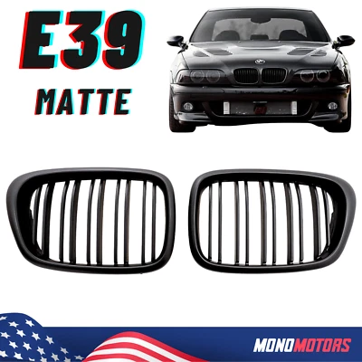 Par de rejillas de doble listón negras mate para BMW Serie 3 E39 1996-2003 Foto 1 de 4