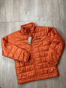 New Patagonia Boy’s Nano Puff Jacket Full Zip Insulated Medium Orange