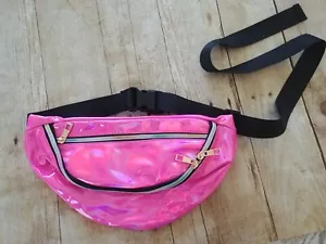Fanny Pack 80s Retro Belly Bag Hot Pink Hip Bag Storage Belt Purse Clear Bag - Picture 1 of 4