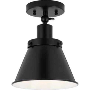 Progress Lighting Hinton Collection 1Light Matte Black Flush Mount Ceiling Light - Picture 1 of 13