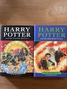 Harry Potter and the Half Blood Prince & Deathly Hallows First Edition x 2 - Picture 1 of 12