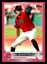 2022 Topps Mother's Day Hot Pink Cal Quantrill /50 #347 Cleveland Guardians