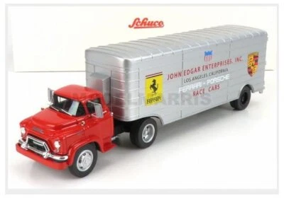 SCHUCO 450913400 GMC - TRUCK CAR TRANSPORTER TEAM JOHN EDGARD ENTERPRISES INC. L - Immagine 1 di 2