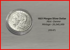 1921-D Morgan Silber Dollar **Denver** Stempelglanz - toller Glanz - Bild 1 von 6