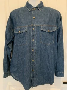 Vintage HIGH ADVANTAGE Herren Gr. XL Blau Denim Langarm 80er Jahre Hemd Neu mit Etikett - Bild 1 von 4