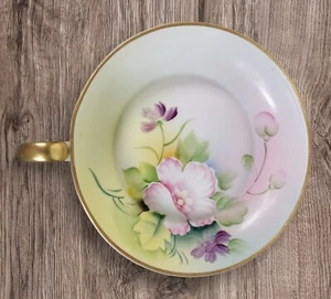 Meito China Mid Century Japanese Hand Painted Floral Plate 5'2  Diameter - Picture 1 of 9