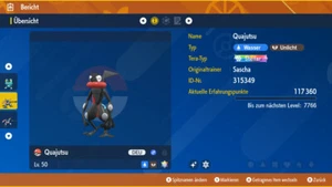 Shiny/Non Shiny Quajutsu Stellar 6 Dv/Ev Max Lv 50/100 Pokémon Karmesin/Purpur - Picture 1 of 30