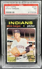1971 Topps Steve Hargan PSA 7 NM Cleveland Indians Card #375