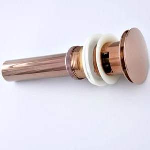 Rose Gold Color Brass Pop Up Drain Faucet Vessel Sink Drain With Overflow 8sd075 - Picture 1 of 8